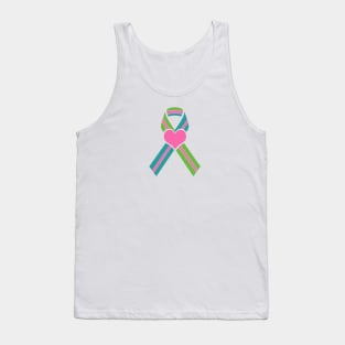 Metastatic Breast Cancer Ribbon with Big Heart Tank Top